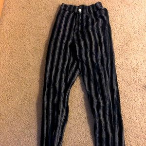 Brandy Melville Tilden High Rise Pants | Black and White Striped